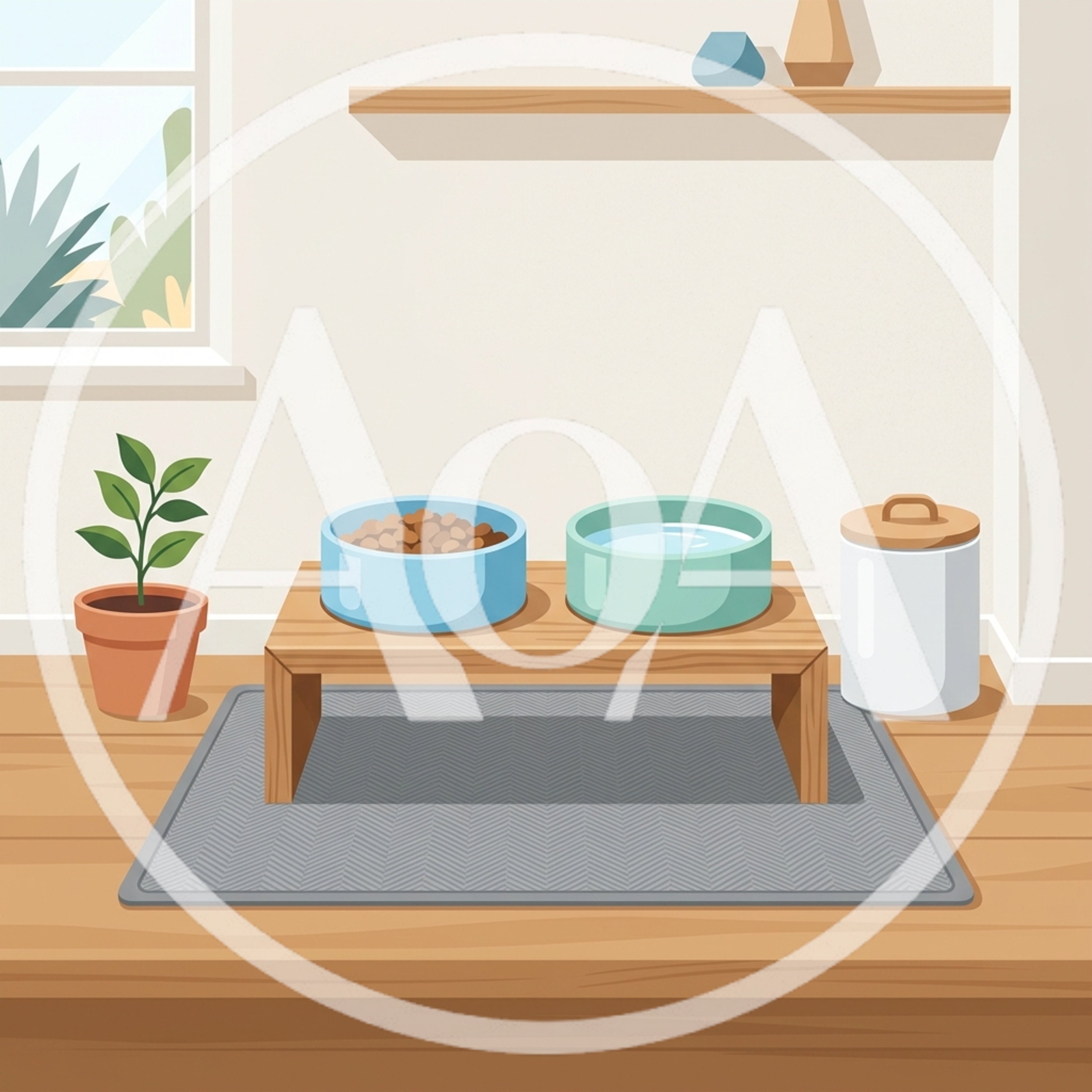 Pet Feeding Station With Food And Water Bowls