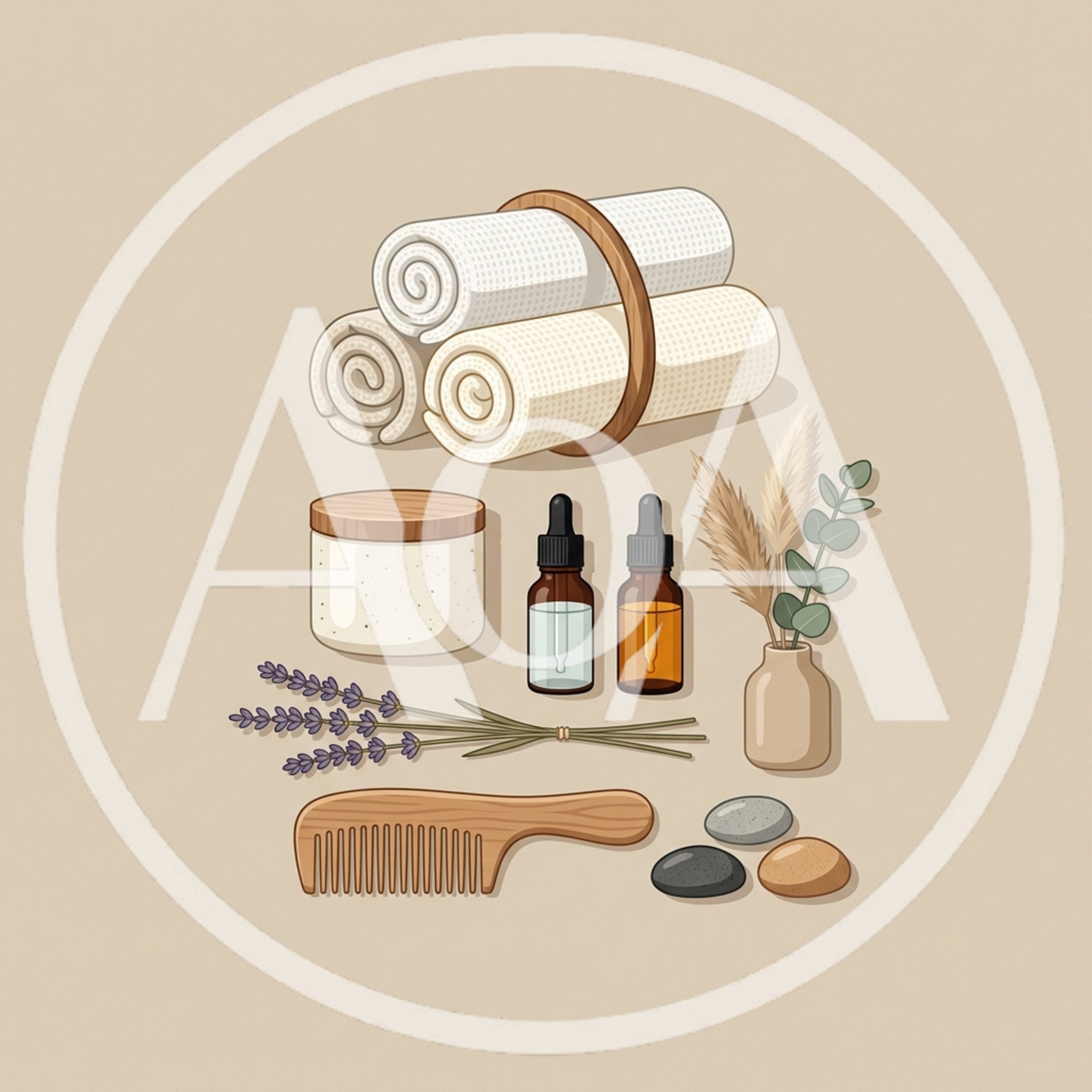 Spa And Wellness Relaxation Accessories Illustration