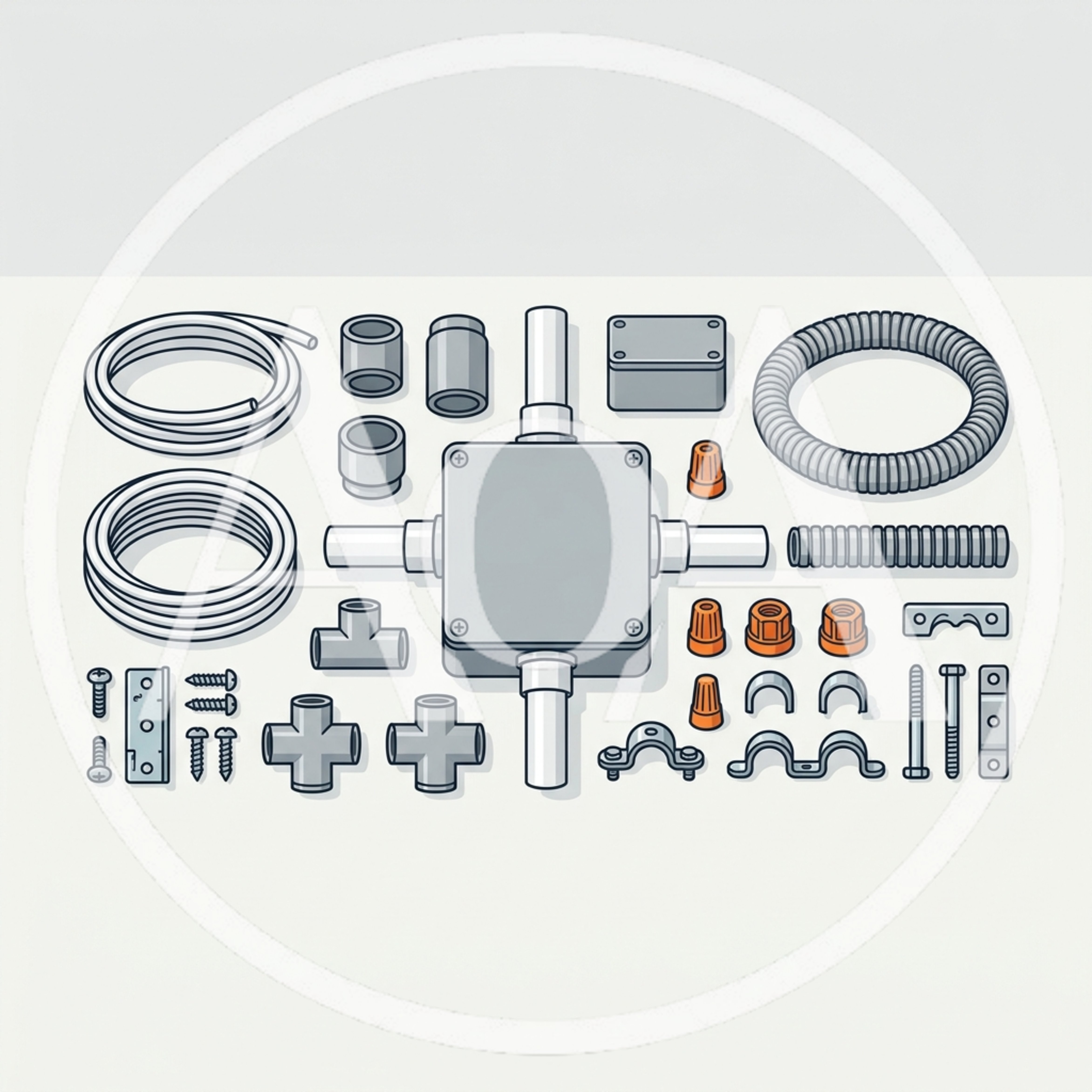 Electrical Conduit Installation Components and Hardware Set