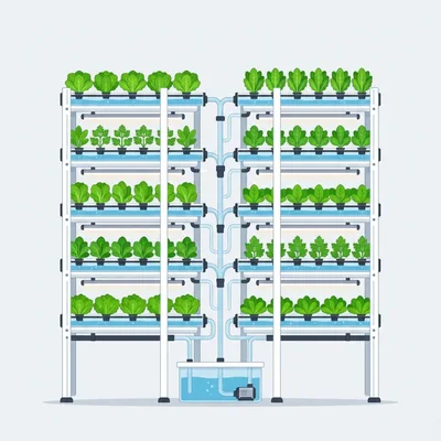Vertical Hydroponic Farming System With Automated Irrigation