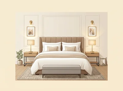 Modern Minimalist Bedroom Interior With Neutral Tones