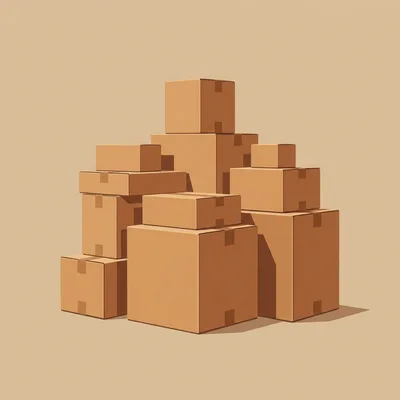 Stack Of Cardboard Moving Boxes