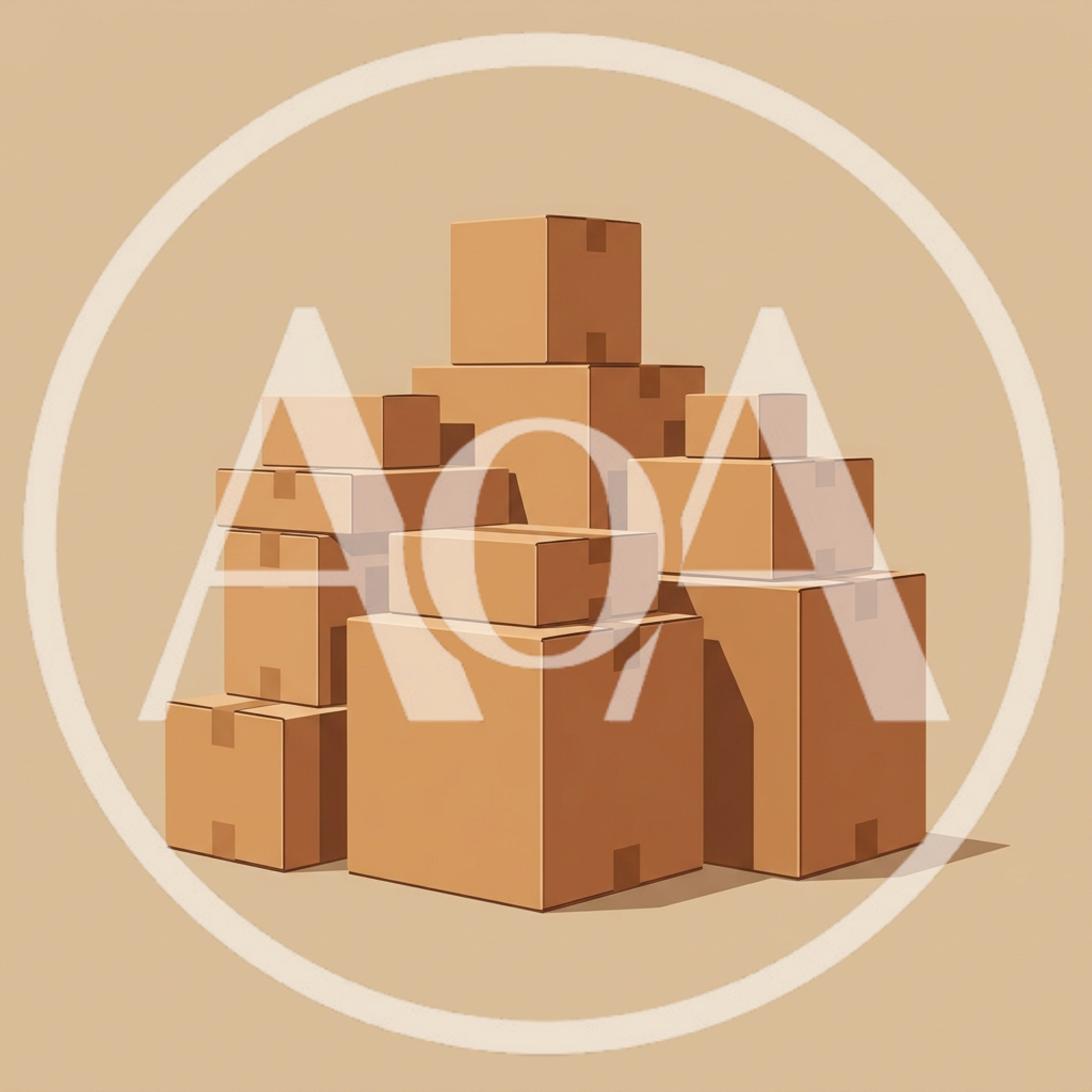 Stack Of Cardboard Moving Boxes