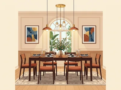 Modern Dining Room Interior With Elegant Table Setting