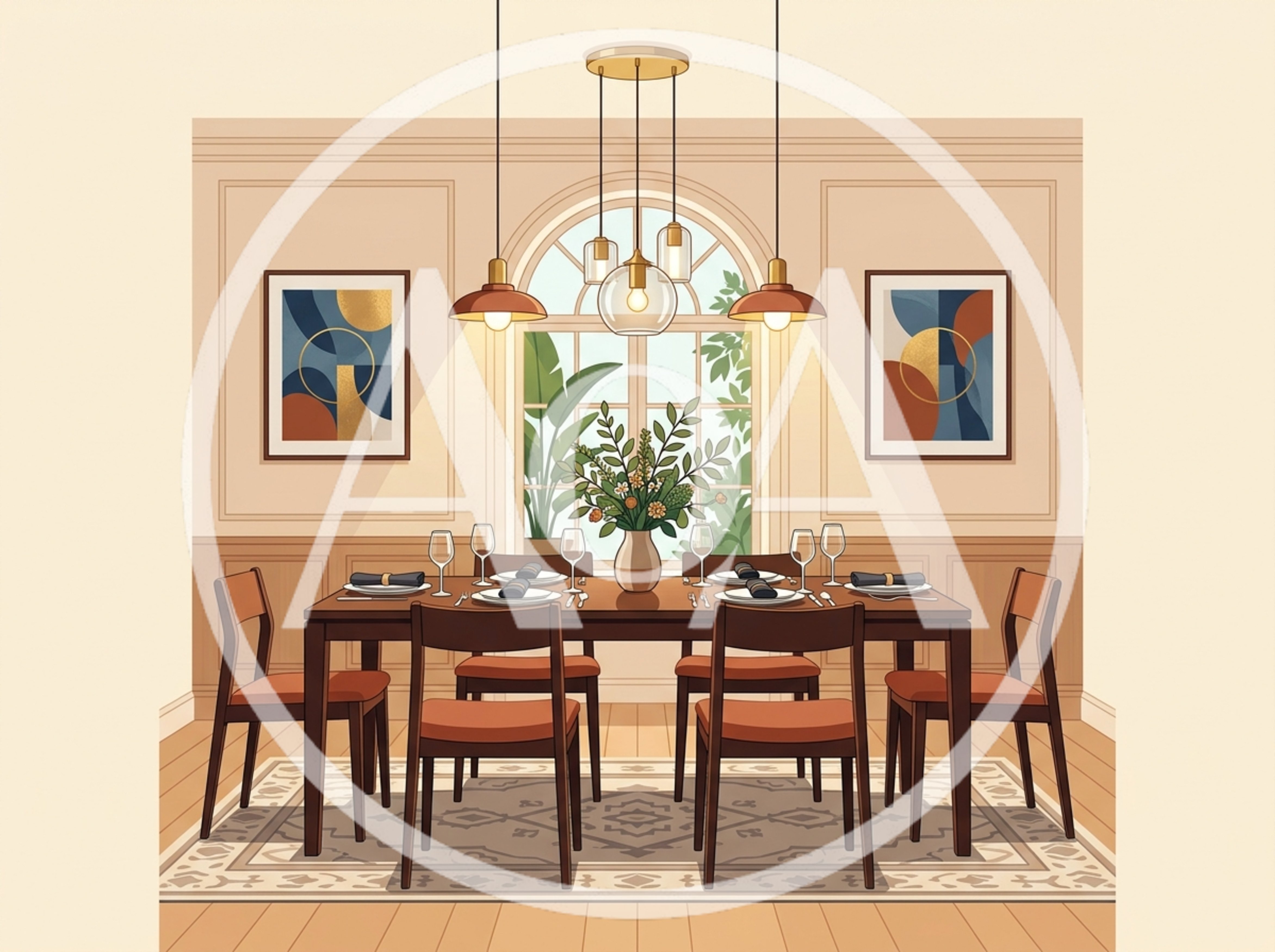 Modern Dining Room Interior With Elegant Table Setting