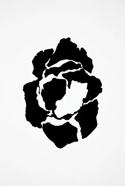 Abstract Black And White Ink Blot Flower Shape