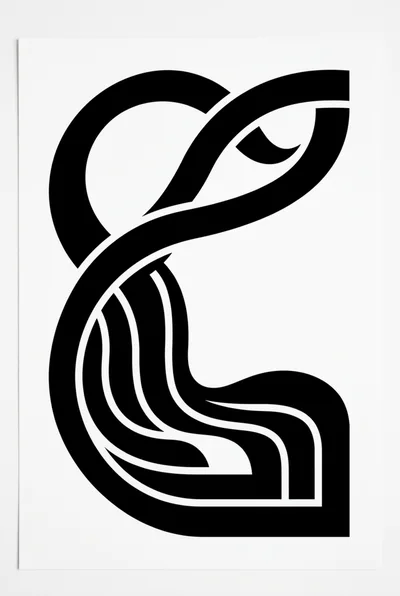 Abstract Black And White Graphic Line Art Design