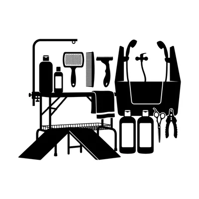 Professional Pet Grooming Equipment Silhouette Collection