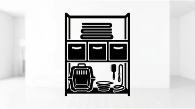 Pet Supply Storage Shelf Icon