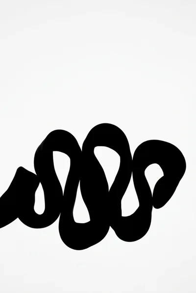 Abstract Black Ribbon Shape On White Background