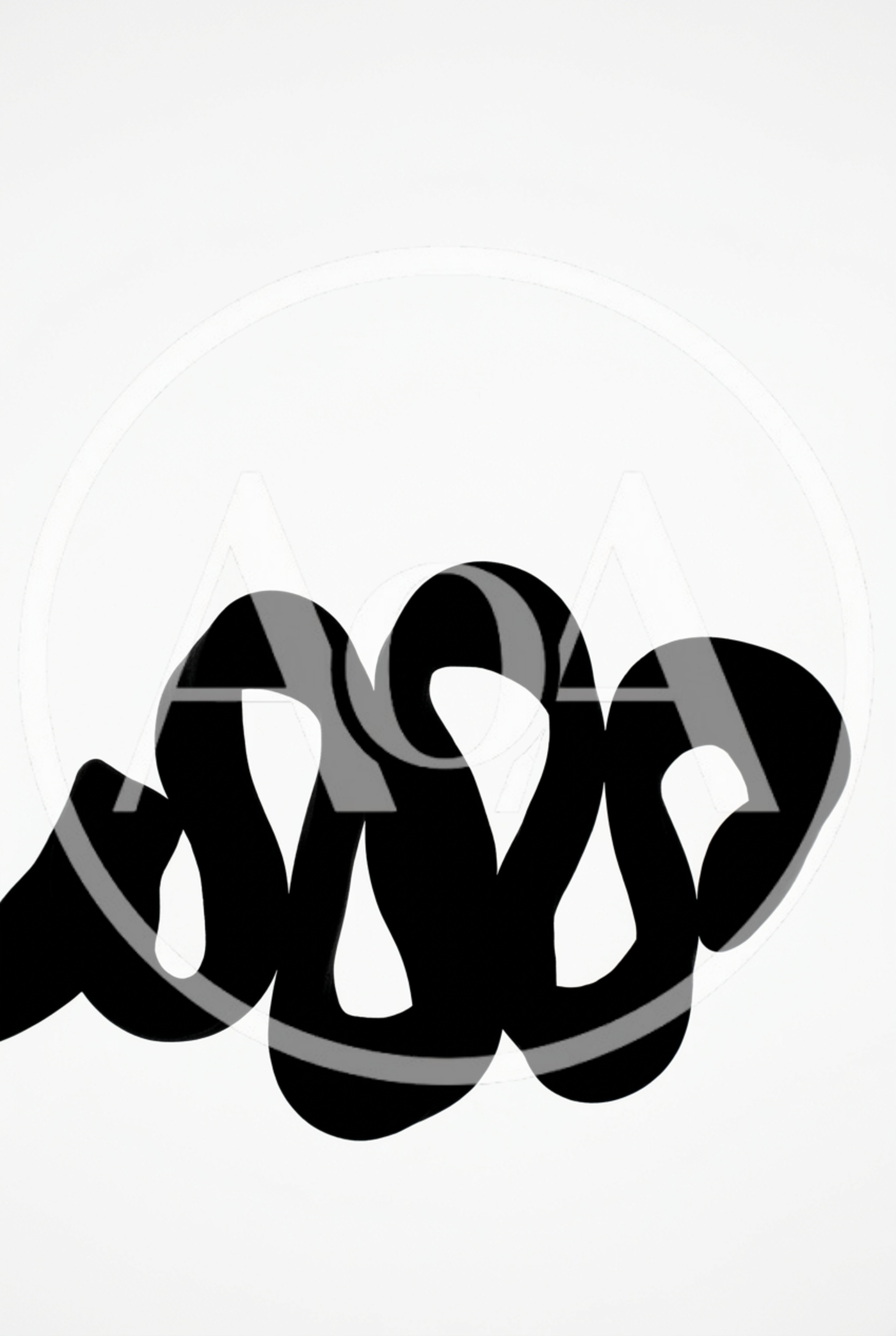 Abstract Black Ribbon Shape On White Background
