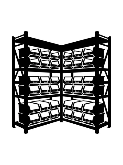 Industrial Warehouse Shelving Unit With Storage Bins
