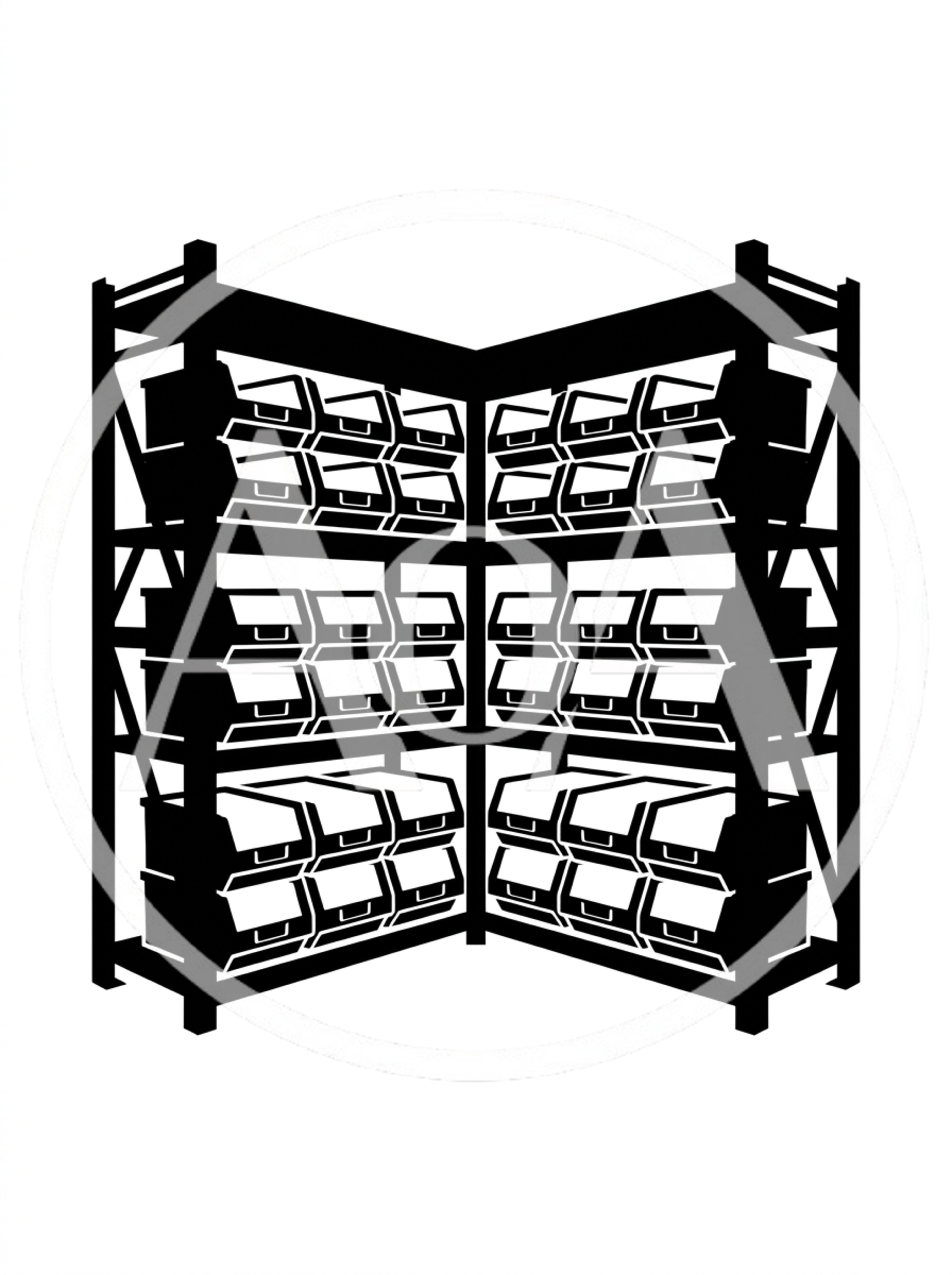 Industrial Warehouse Shelving Unit With Storage Bins