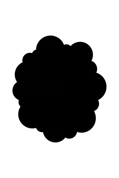 Black Cloud Shape Silhouette On White Background