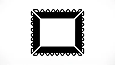 Black And White Square Postage Stamp Icon