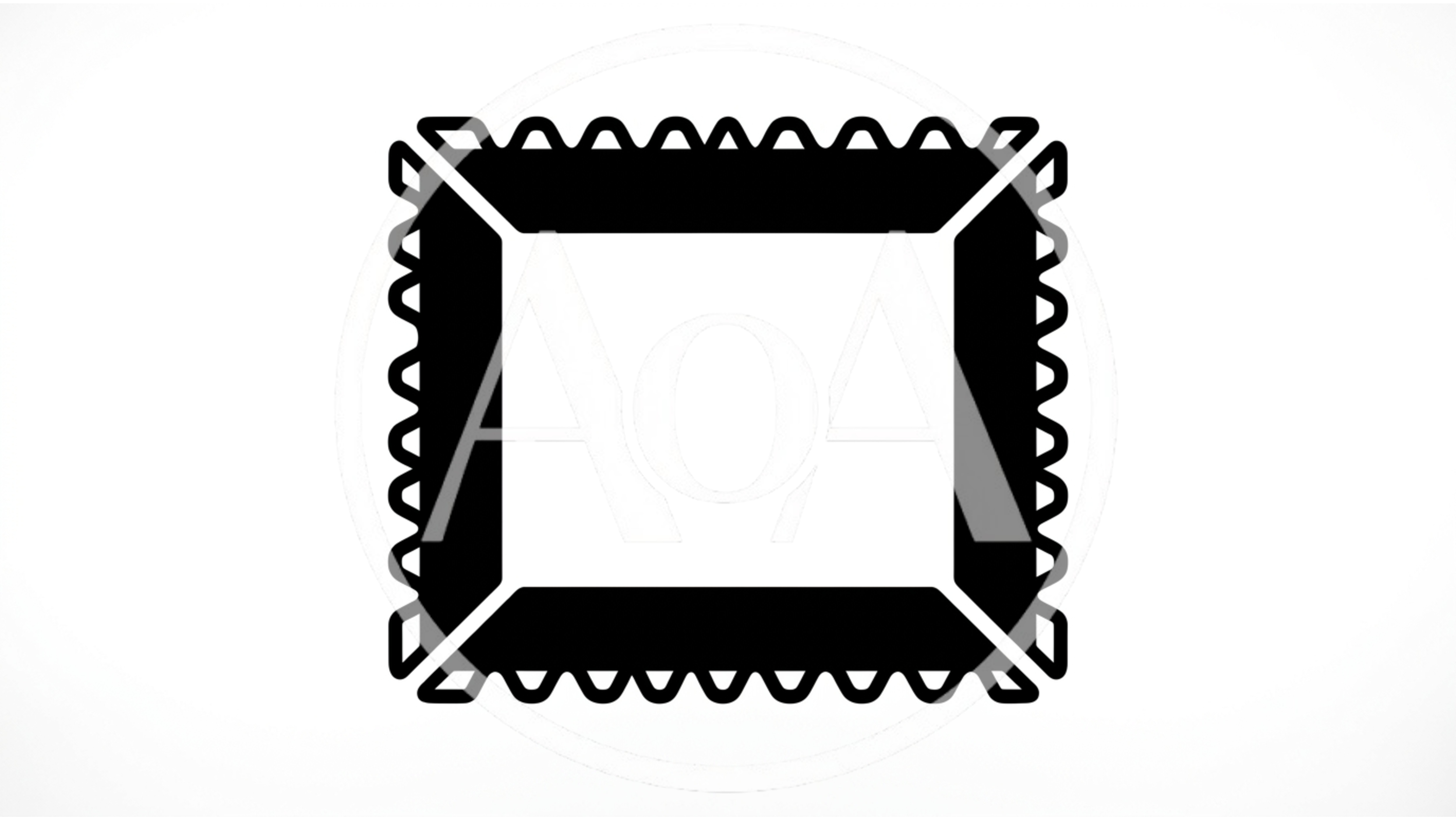 Black And White Square Postage Stamp Icon