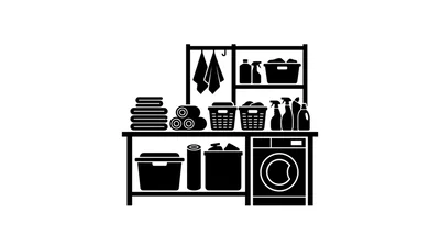 Laundry Room Organization Icon Set