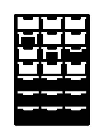 Minimalist Icon Of A Filing Cabinet With Drawers