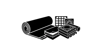 Black and White Flooring Material Icon Set