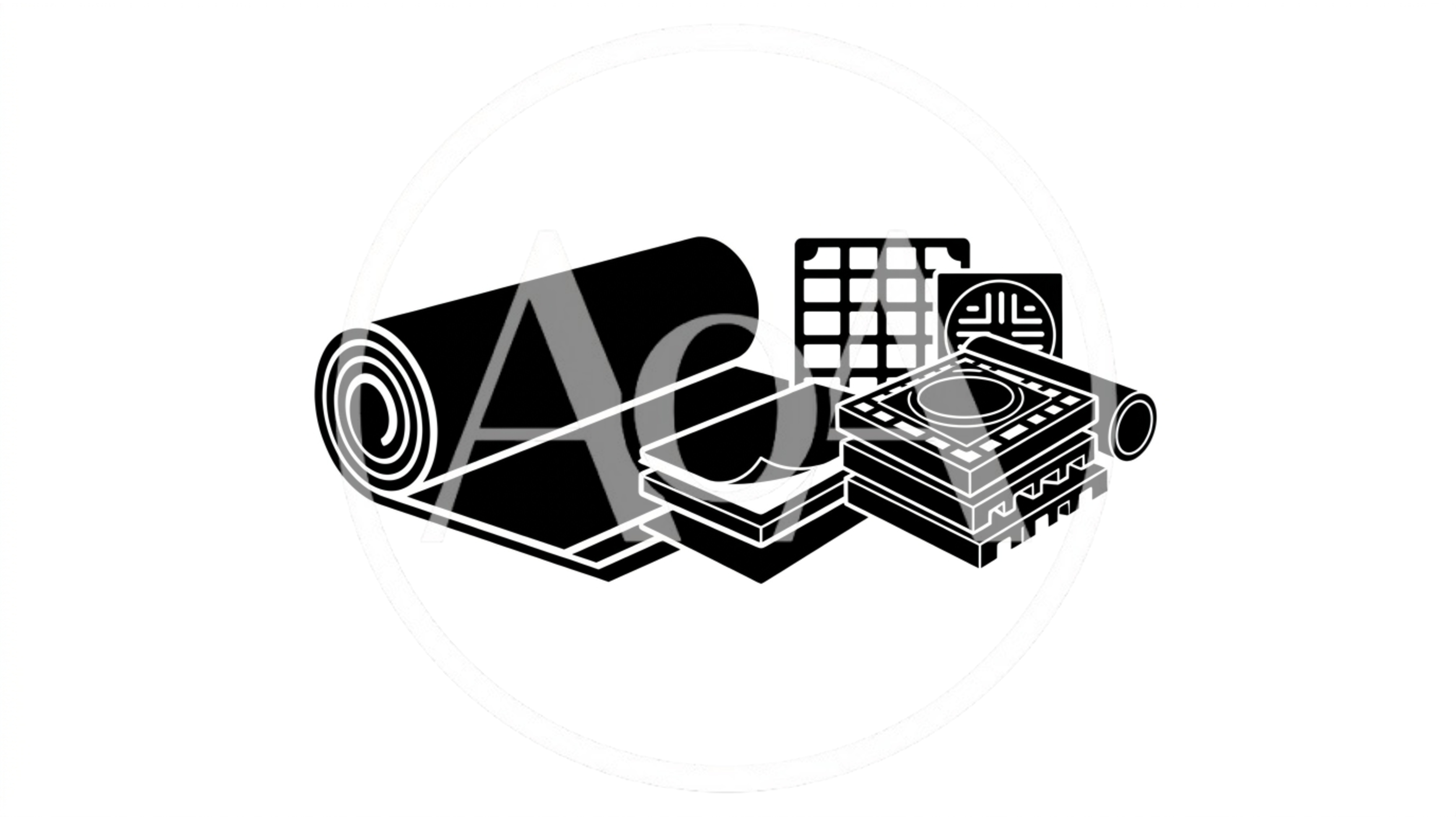 Black and White Flooring Material Icon Set