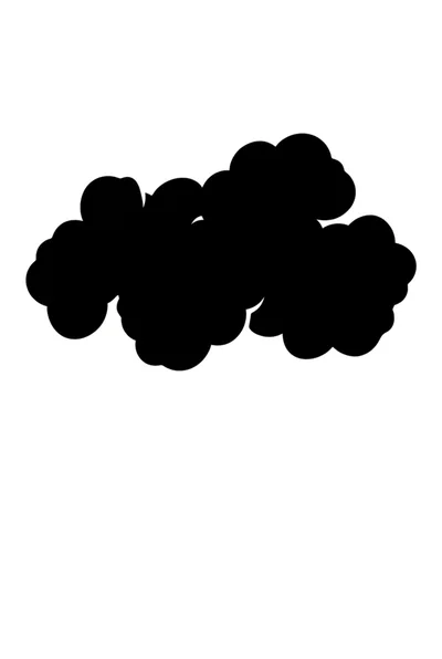 Black Cloud Silhouette Icon On White Background