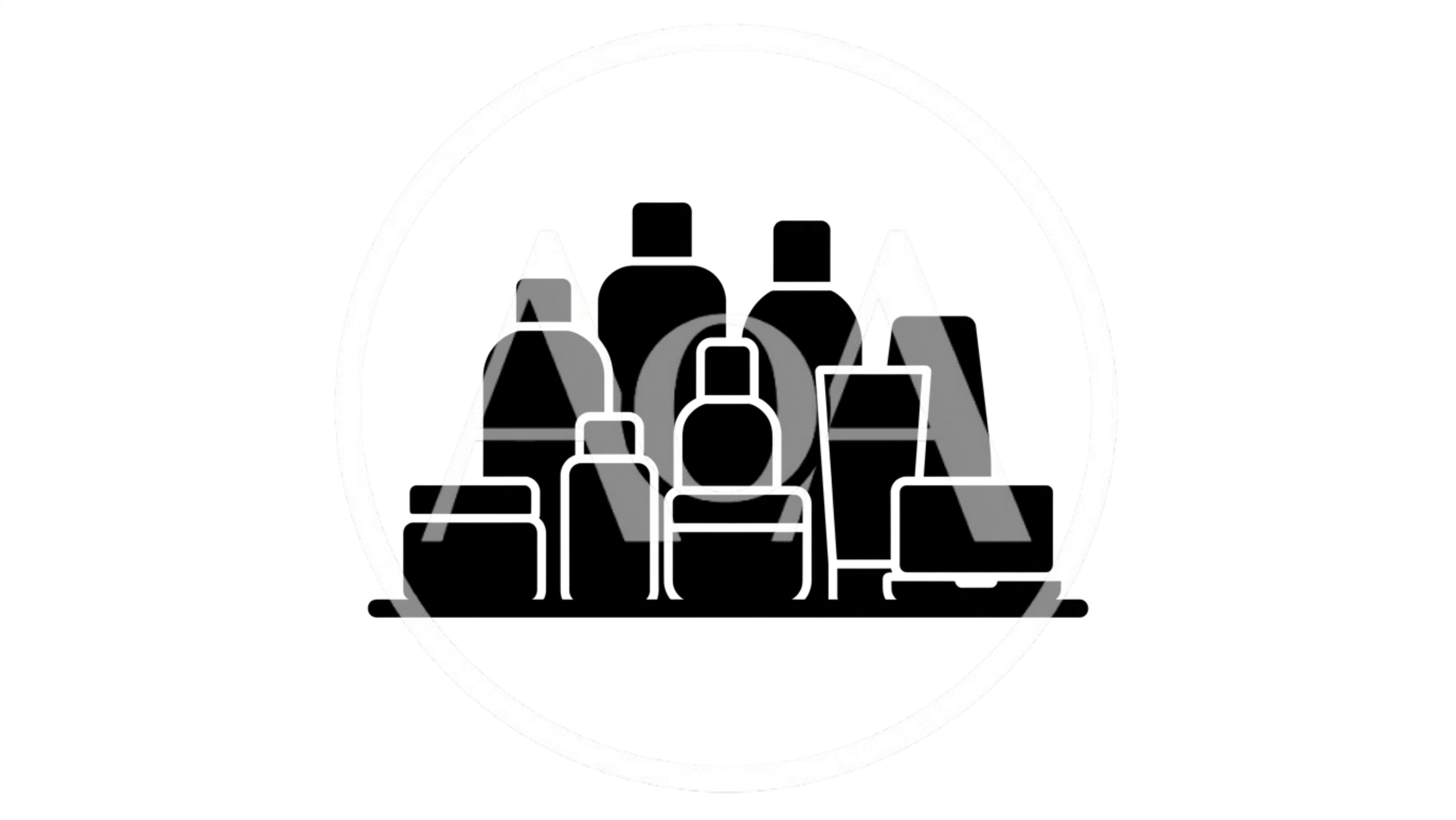 Black Silhouette Icon Of Cosmetic Skincare Products