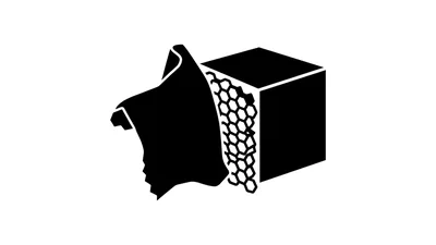 Honeycomb Structure Icon With Peeling Layer