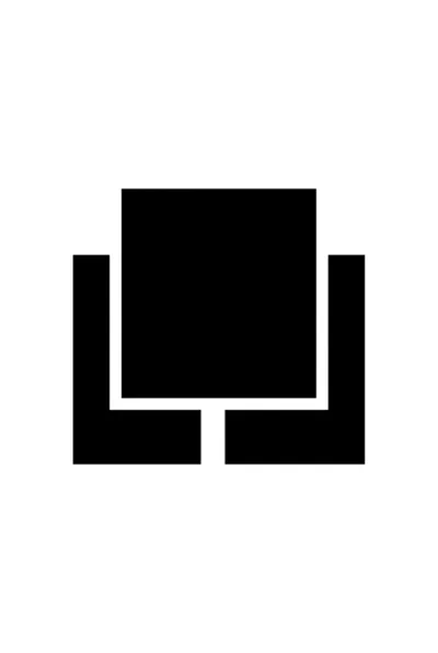 Minimalist Geometric Abstract Icon With Square And L Shapes