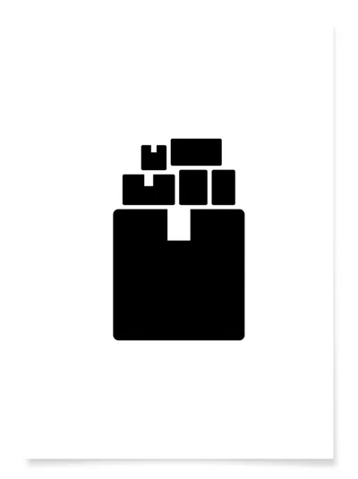 Minimalist Black Icon Of Stacked Cardboard Boxes