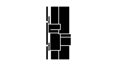 Abstract Geometric Composition With Black Shapes On White