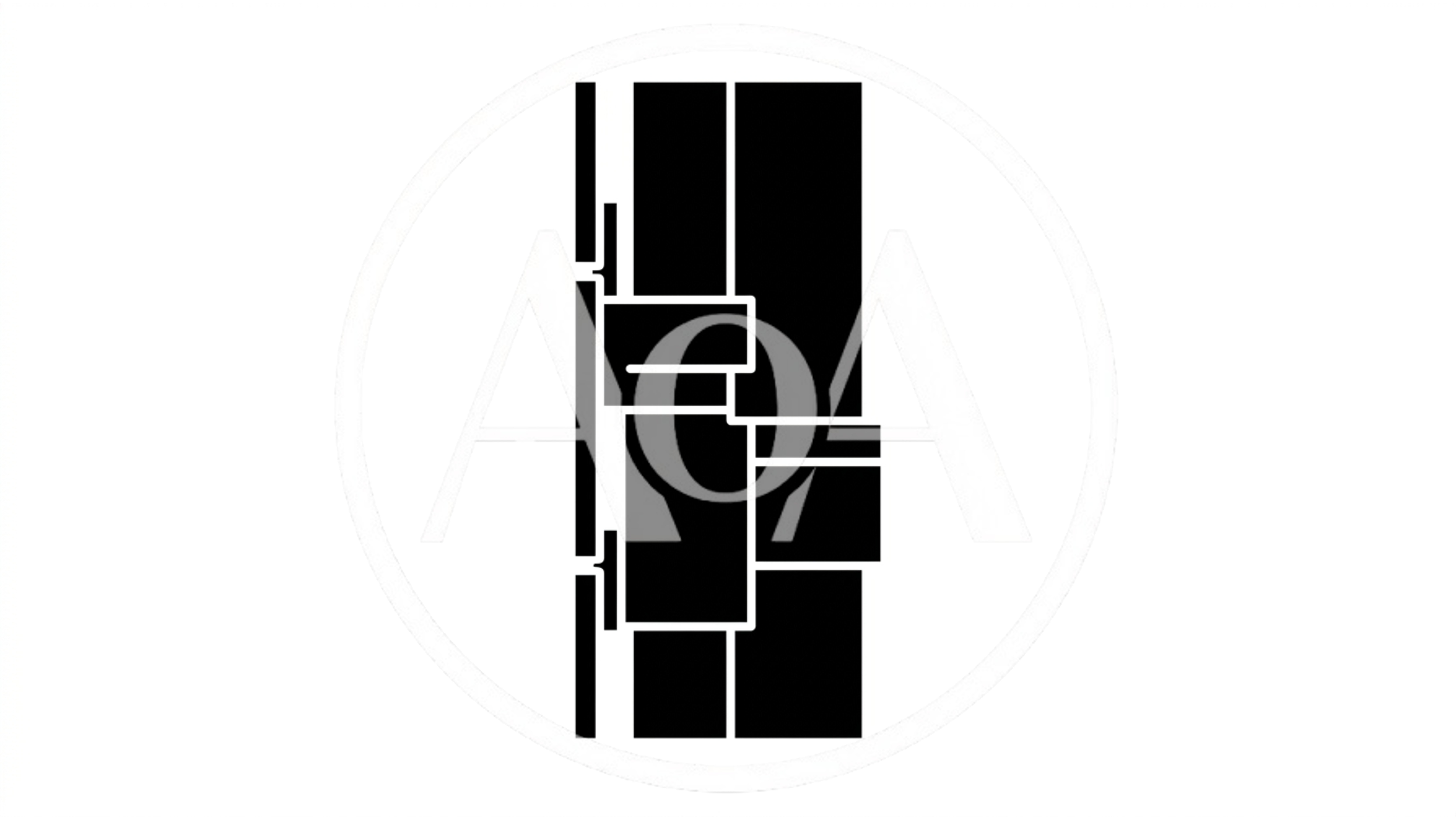 Abstract Geometric Composition With Black Shapes On White