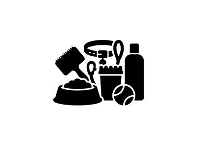 Pet Care Supplies Icon Set