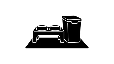 Minimalist Pet Feeding Station Icon