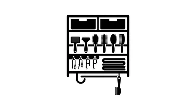 Pet Grooming Station Icon With Tools And Accessories