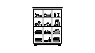 Pet Supply Storage Cabinet Icon