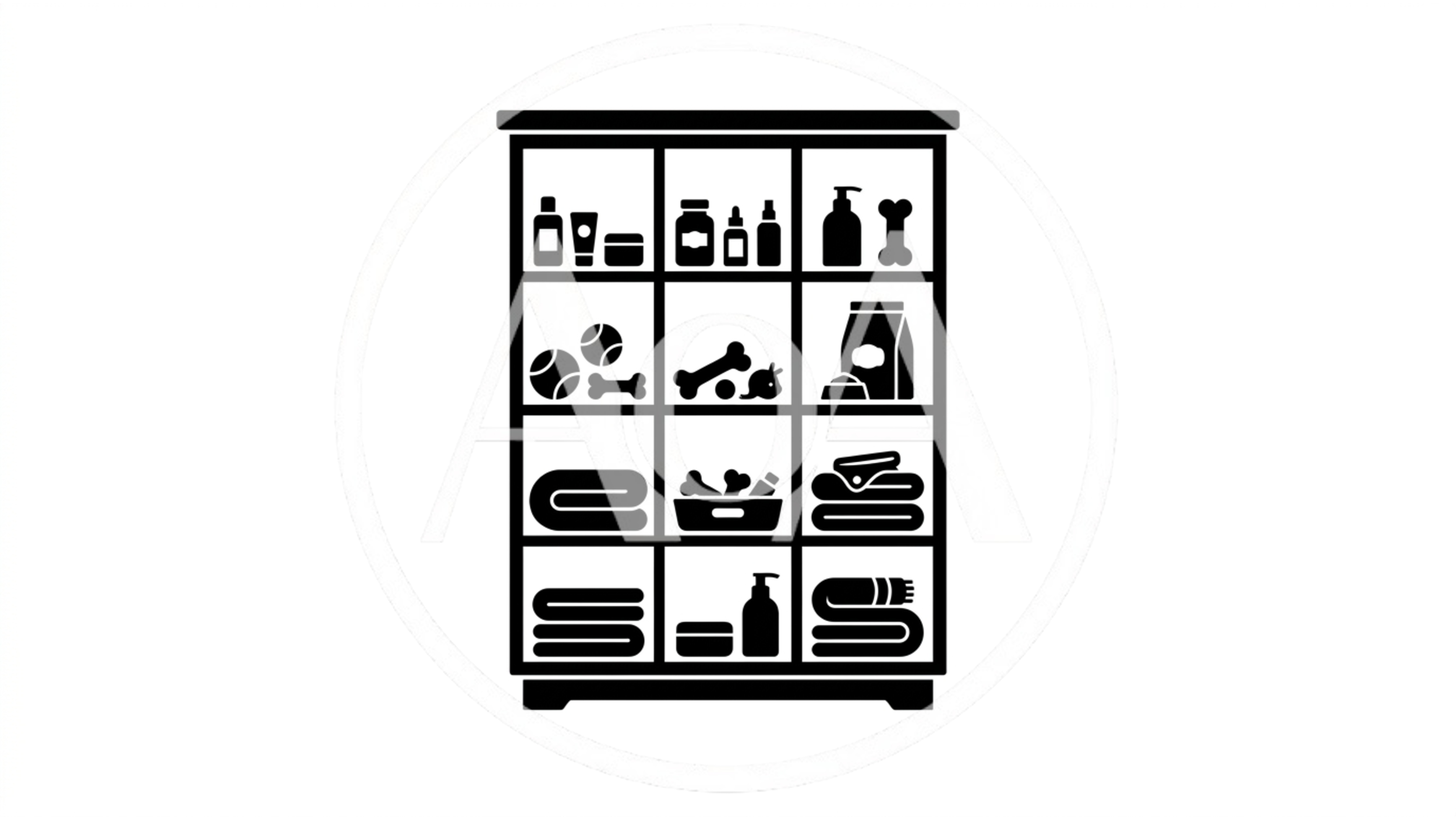 Pet Supply Storage Cabinet Icon