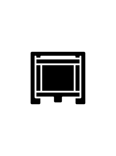 Minimalist Black Icon Of A Square Industrial Crate