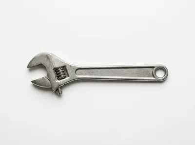 Adjustable Metal Wrench Isolated On White Background