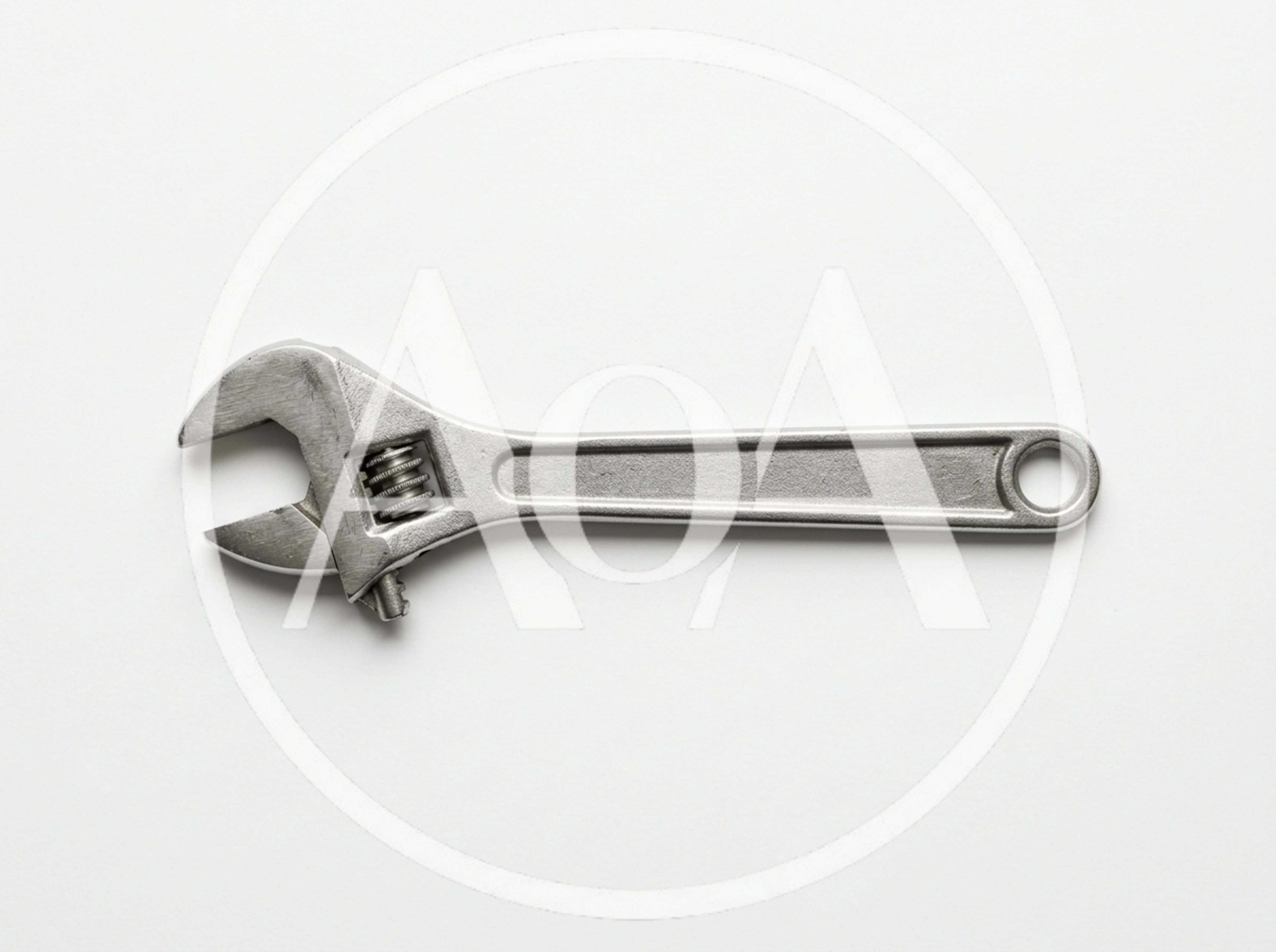Adjustable Metal Wrench Isolated On White Background