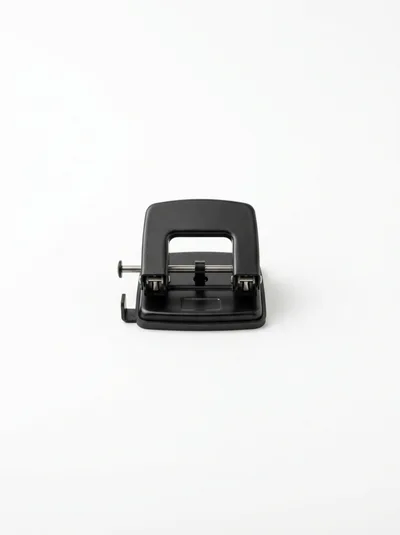 Black Two Hole Paper Puncher on White Background