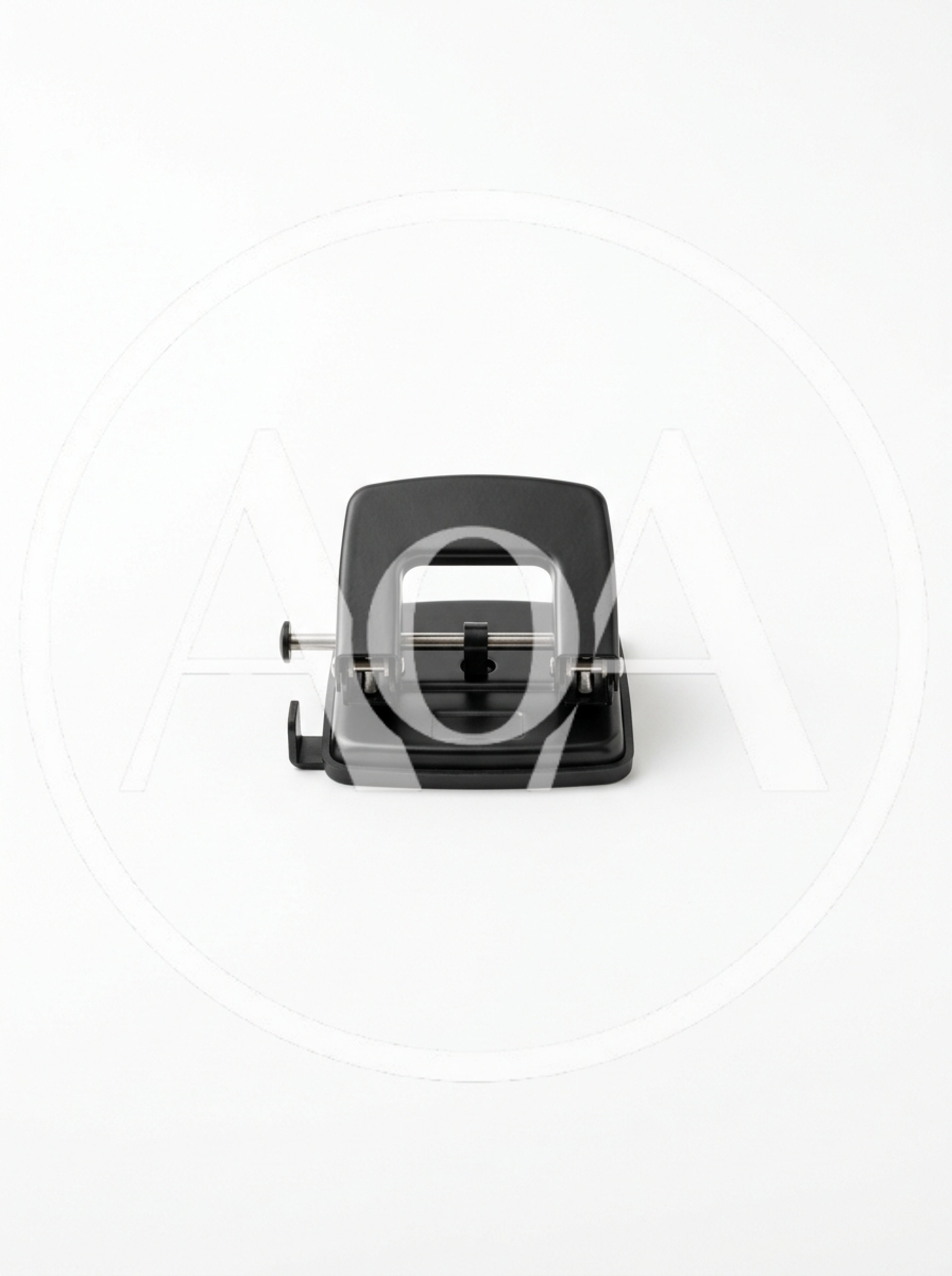 Black Two Hole Paper Puncher on White Background