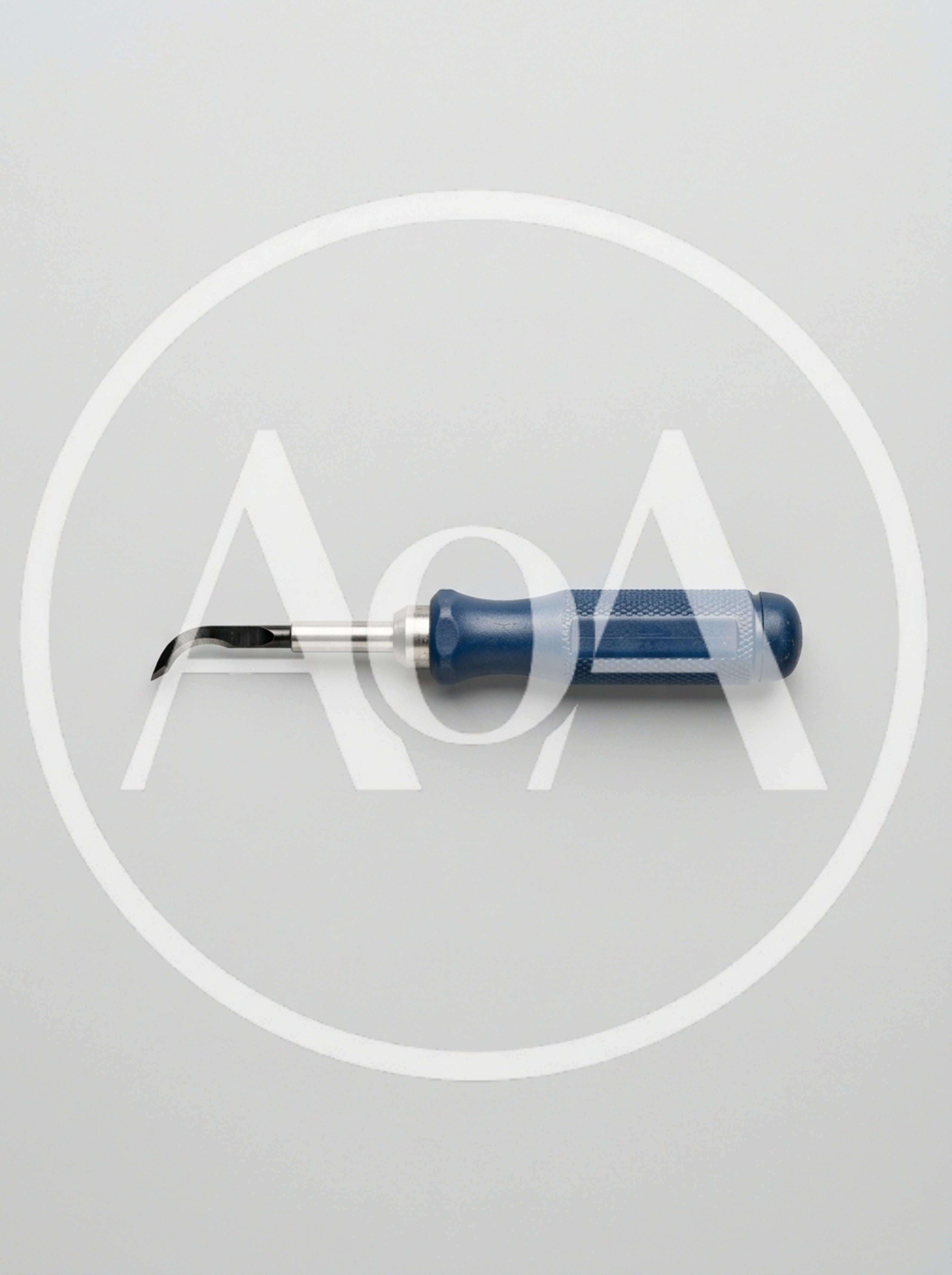 Deburring Tool With Blue Handle On White Background