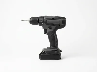 Cordless Power Drill With Drill Bit Isolated On White
