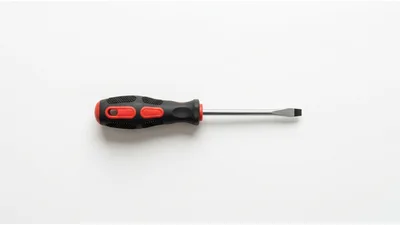 Flat Head Screwdriver With Black And Red Handle