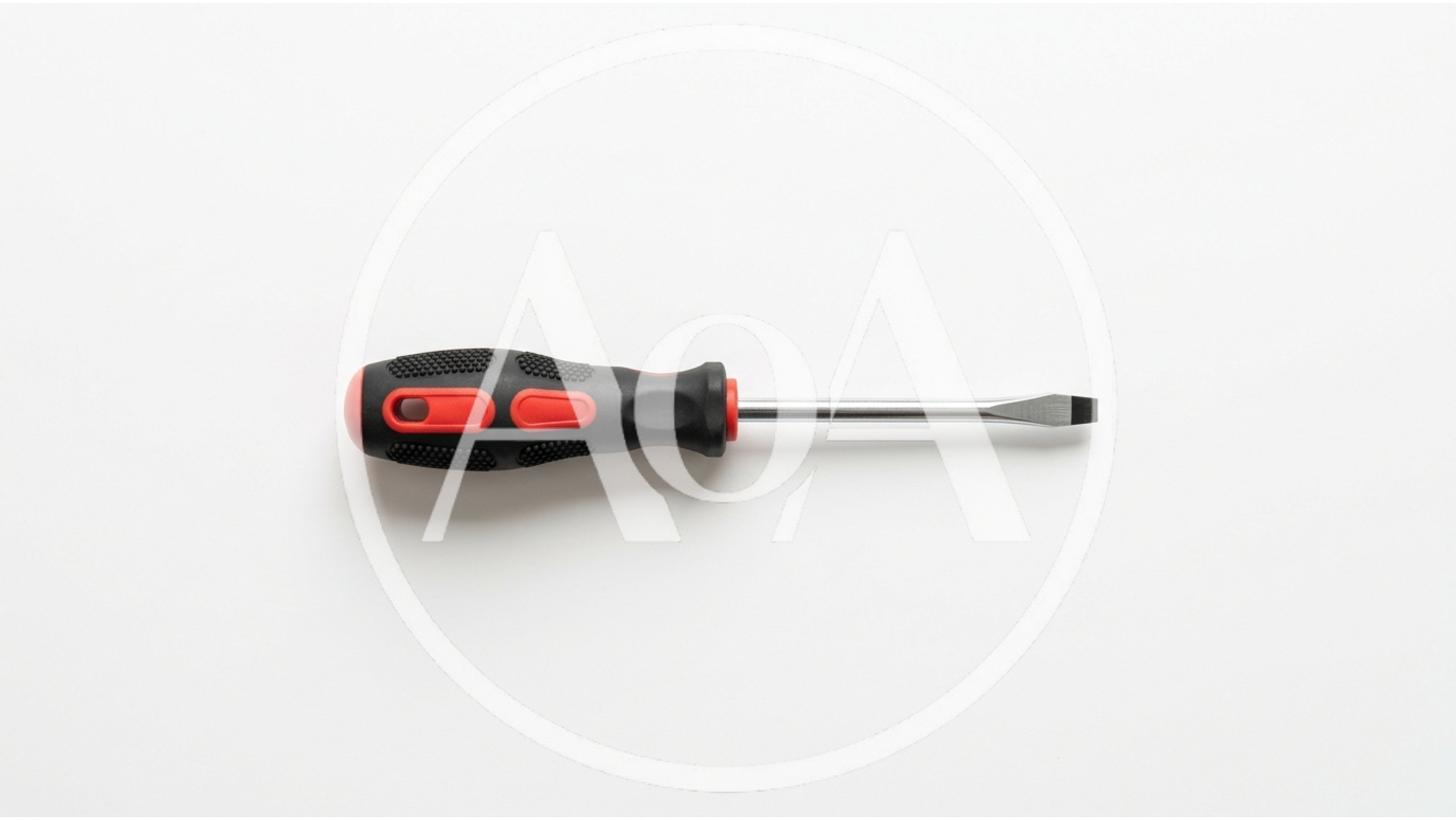 Flat Head Screwdriver With Black And Red Handle