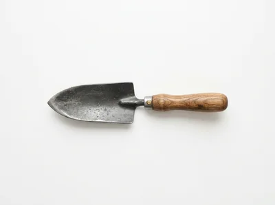 Old Metal Garden Trowel With Wooden Handle