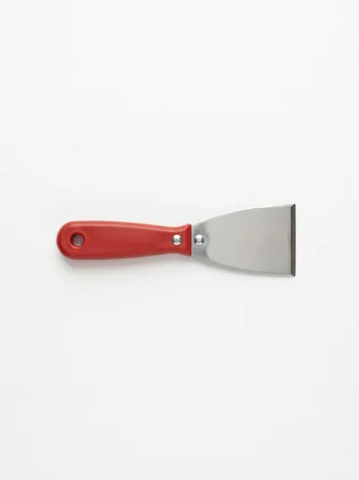 Red Handled Metal Putty Knife Tool