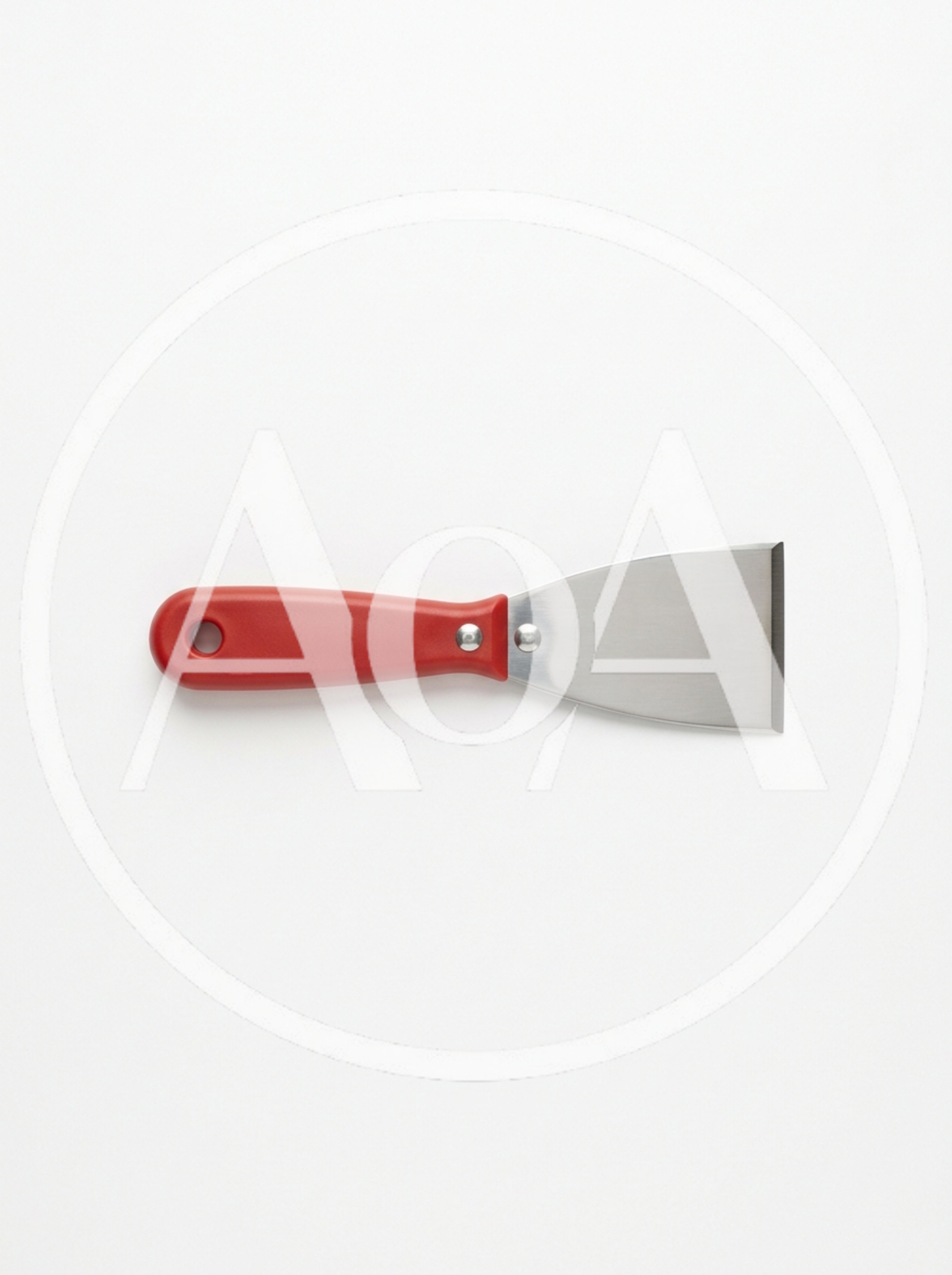 Red Handled Metal Putty Knife Tool