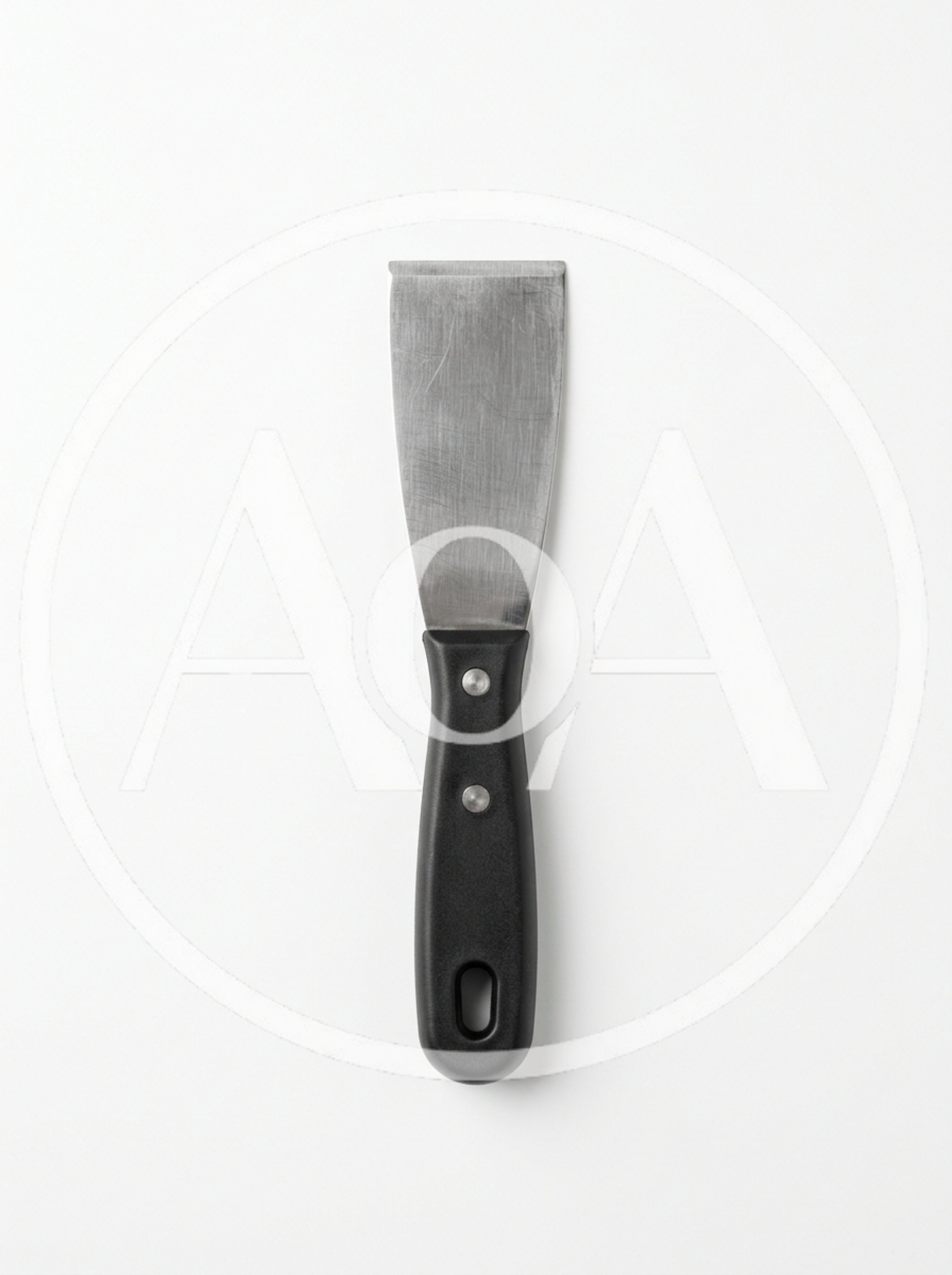 Metal Putty Knife With Black Handle