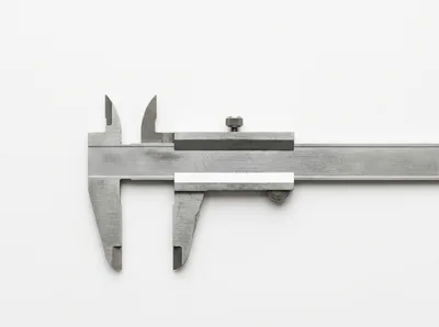 Close Up Of A Metal Vernier Caliper
